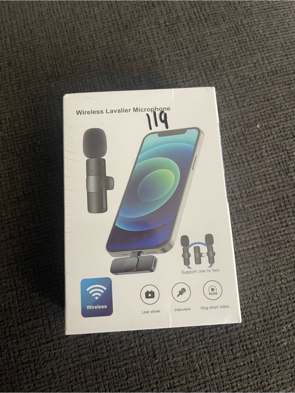 Wireless Lavalier Microphone - Black